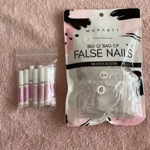 490 false nails with 9 nail glues
